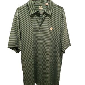 Cutter & Buck‎ Green Striped Polo Shirt. Size XL. Good condition